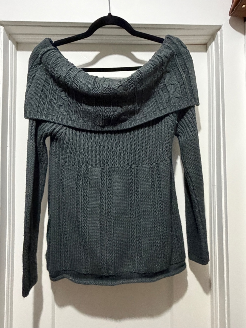 Green Off Shoulder Sweater